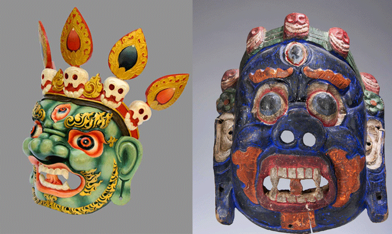 Brilliantly carved colorful masks